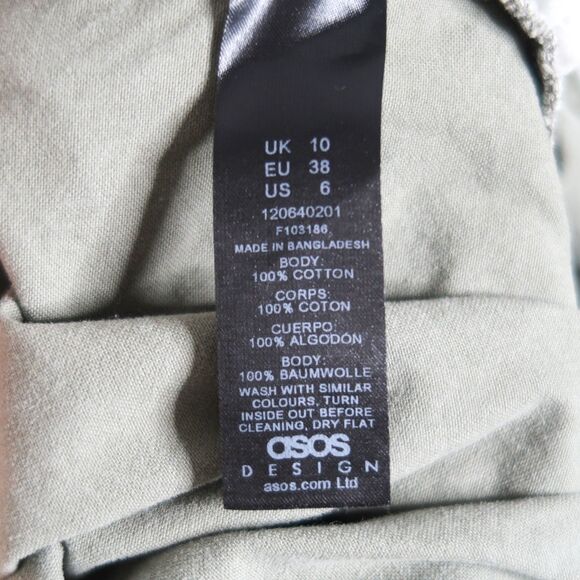 ASOS Design Womens‎ Cargo Pants 6 Petite Khaki Green Oversized Grunge 90s Y2K - Picture 11 of 11